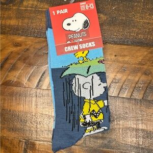Peanuts Blue Crew Socks